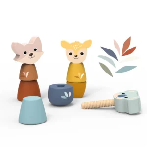 משחק הברגה חיות מעץ-speedy monkey